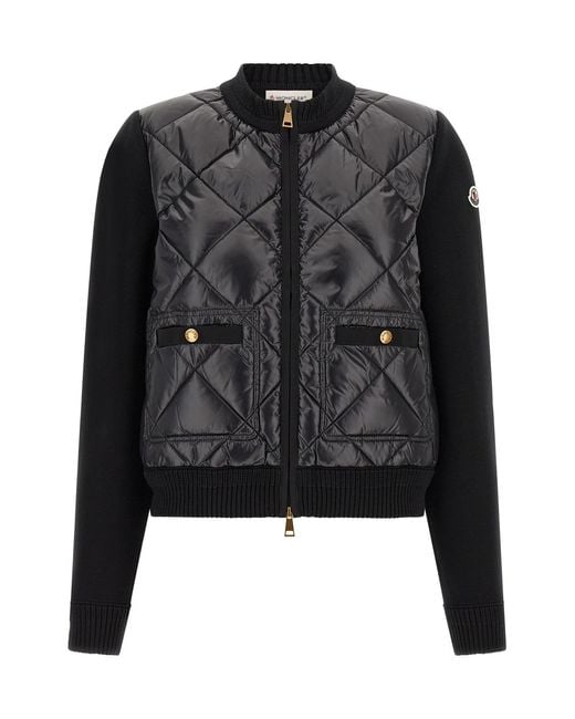 Moncler Black Padded Cardigan