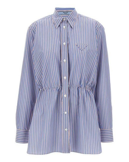 Camicia righe di Prada in Blue