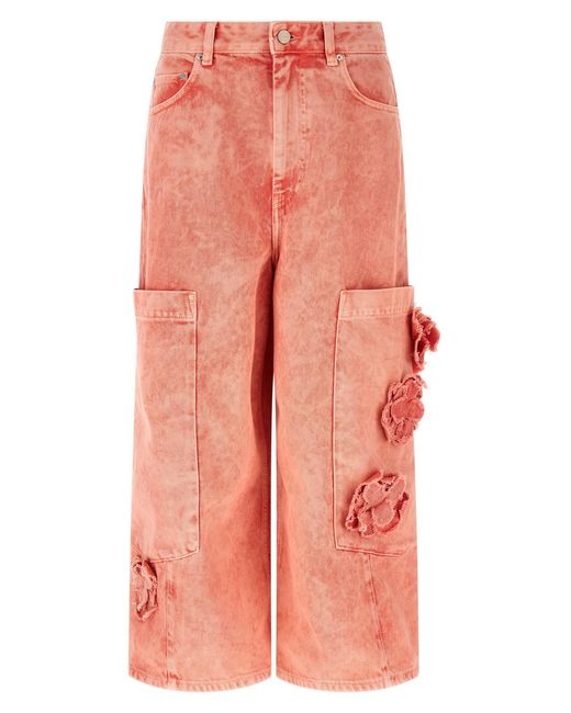 Ganni Orange Cropped Jeans