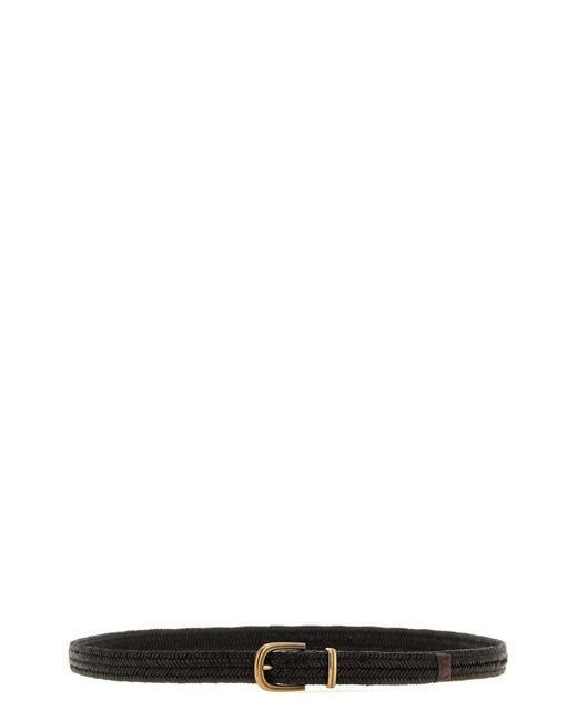 Brunello Cucinelli Black Stretch Leather Belt