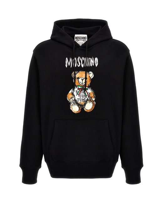 Moschino Black 'archive Teddy' Hoodie for men