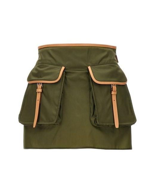 Prada Green Cargo Mini Skirt