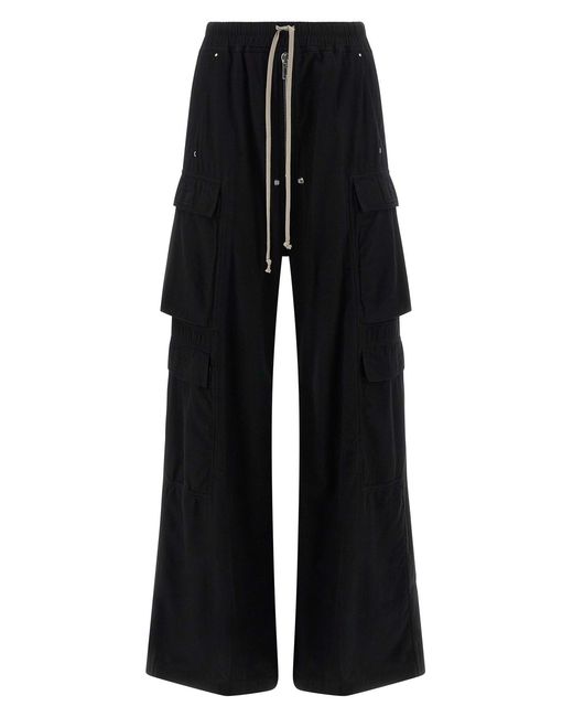 Rick Owens Black 'double Cargo Jumbo Belas' Pants