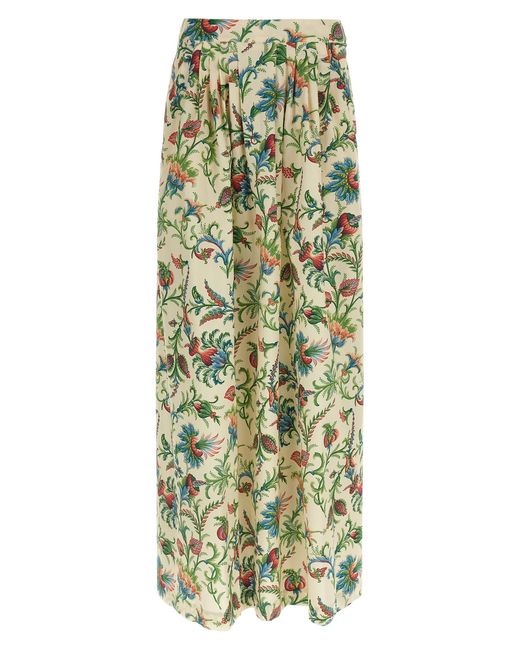 Etro Green Floral Pattern Skirt