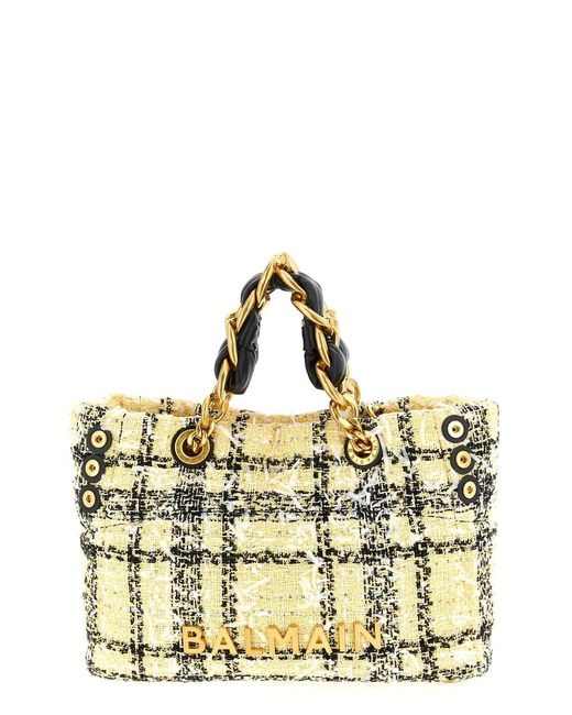 Balmain Metallic 'soft Cabas Small' Shopping Bag