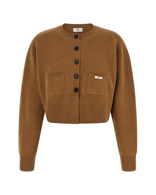 Elisabetta Franchi Brown Cardigan Tricot