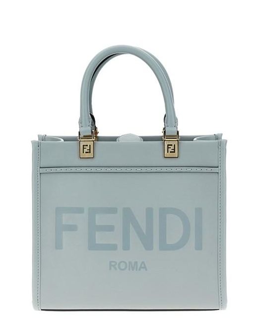 Fendi Blue 'sunshine Small' Shopping Bag