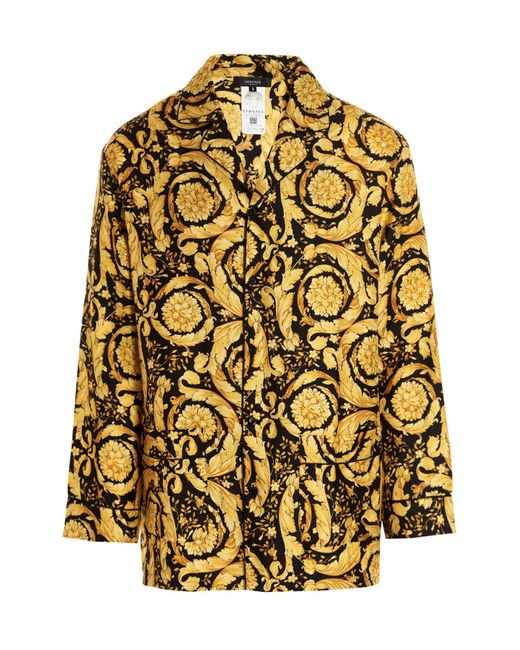 Versace Metallic 'baroque' Pajama Shirt