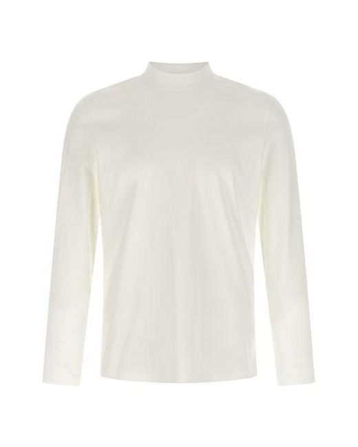 T-Shirt Collo Camino di Brunello Cucinelli in White da Uomo