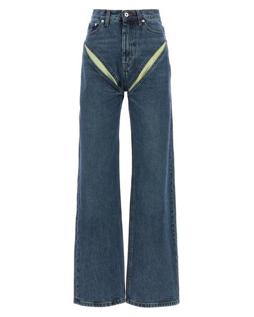 Y. Project Blue 'evergreen Cut Out' Jeans
