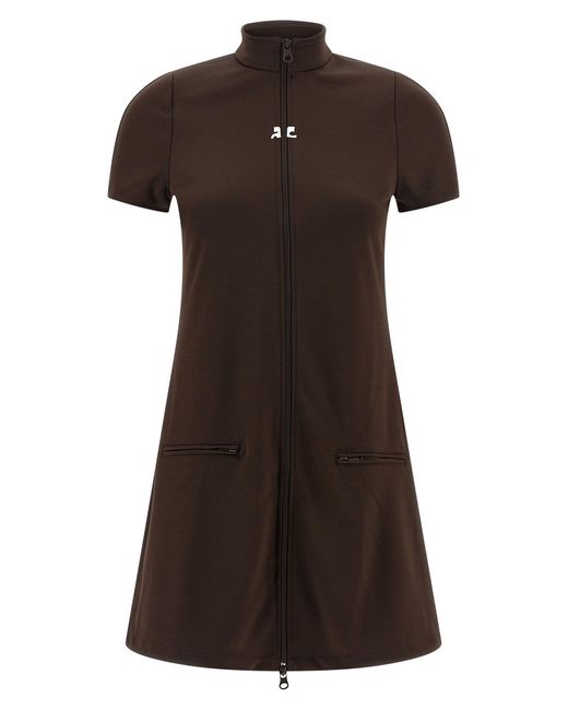 Courreges Brown 'interlock Tracksuit Mini' Dress