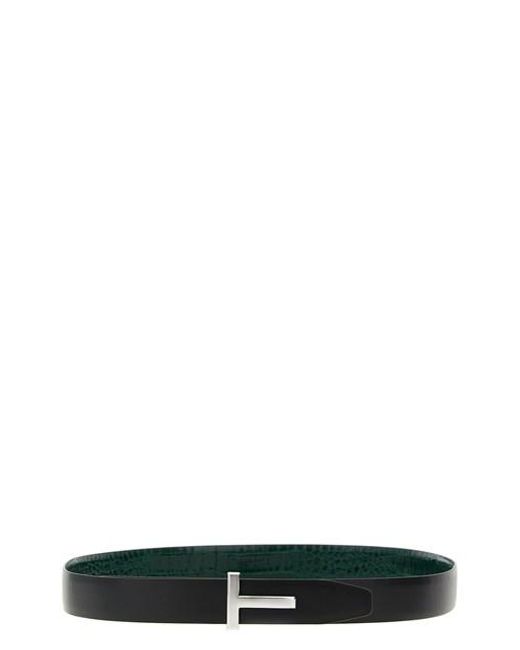 Cintura Reversibile Pelle Coccodrillo di Tom Ford in Black da Uomo