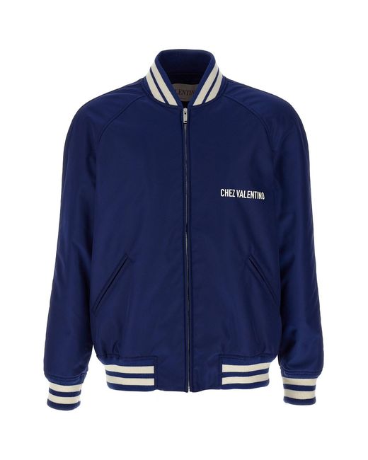 Valentino Garavani Blue 'chez ' Bomber Jacket for men