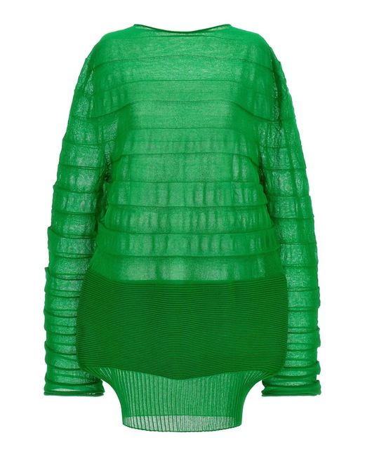 Issey Miyake Green 'moving Knit' Top