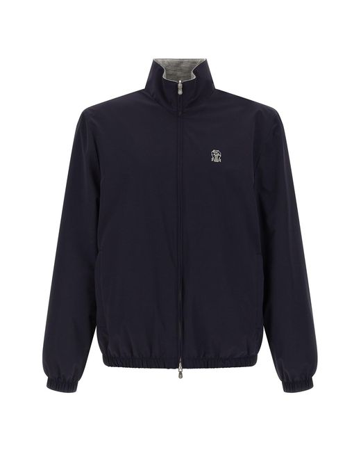 Brunello Cucinelli Blue Reversible Jacket for men