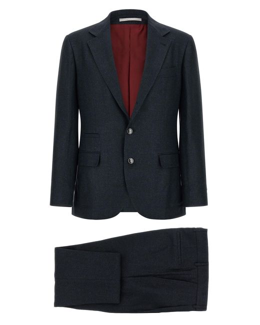 Brunello Cucinelli Black Hopsack Dress for men