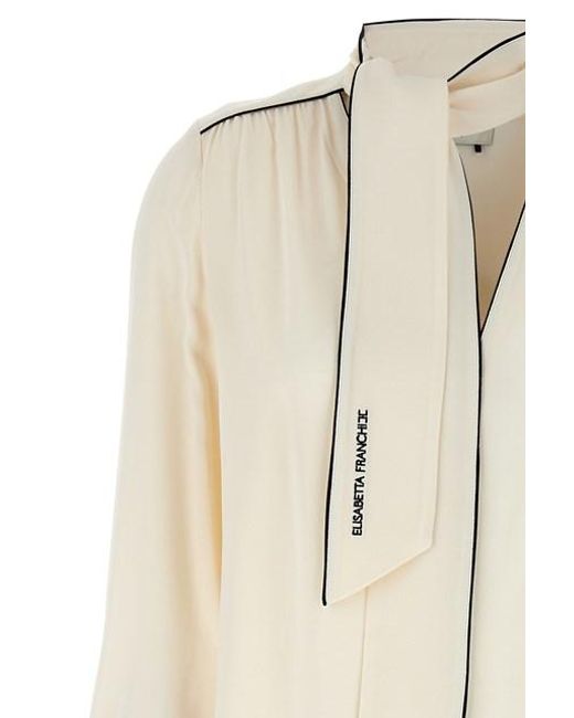 Camicia georgette di Elisabetta Franchi in Natural