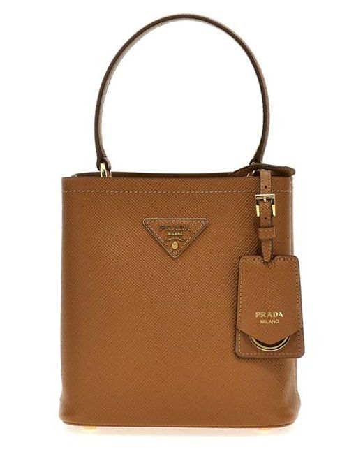 Borsa a mano ' Panier Small' di Prada in Brown