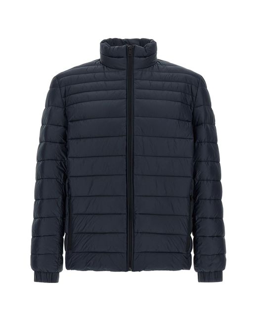 Boss Blue Quilted Down Jacket for men