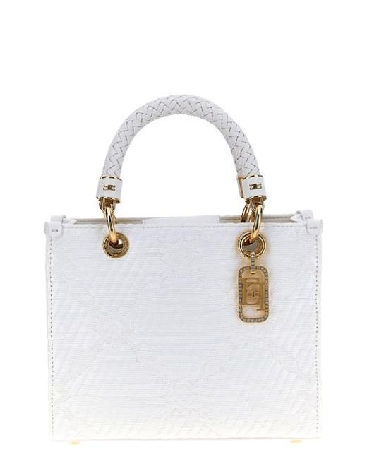 Borsa 'Tote' piccola di Elisabetta Franchi in White