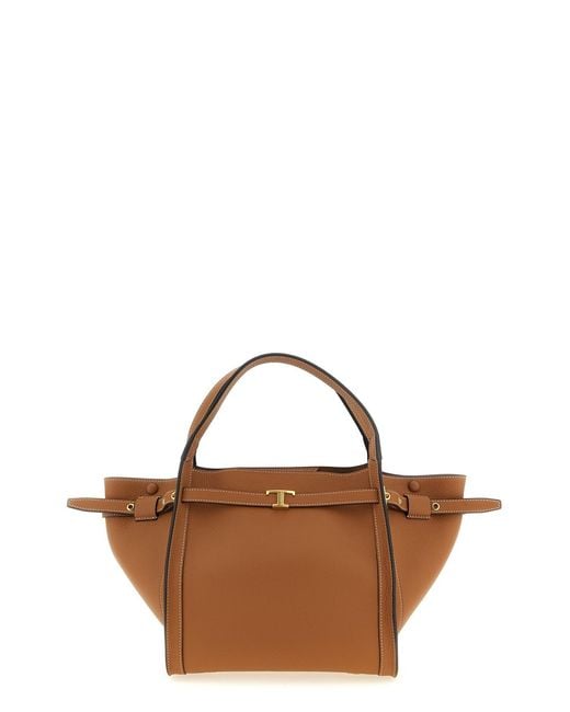 Tod's Brown Small 'tim' Shopping Bag