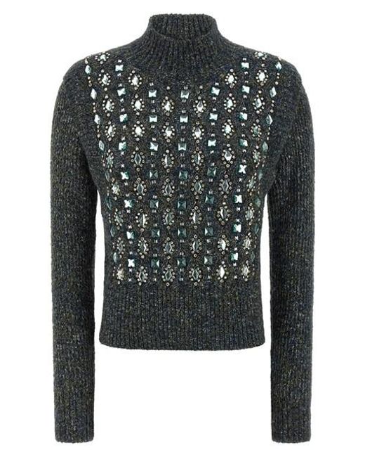 Pinko Black 'mirror Image' Turtleneck Sweater