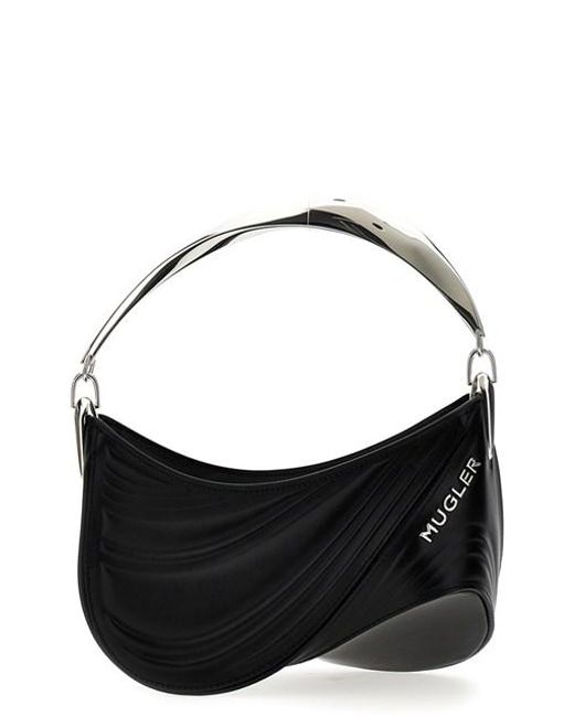 Borsa A Mano 'Small Embossed Spiral Curve 01' di Mugler in Black
