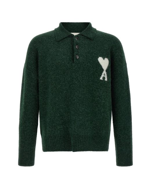 AMI Green 'ami De Coeur' Polo Shirt for men