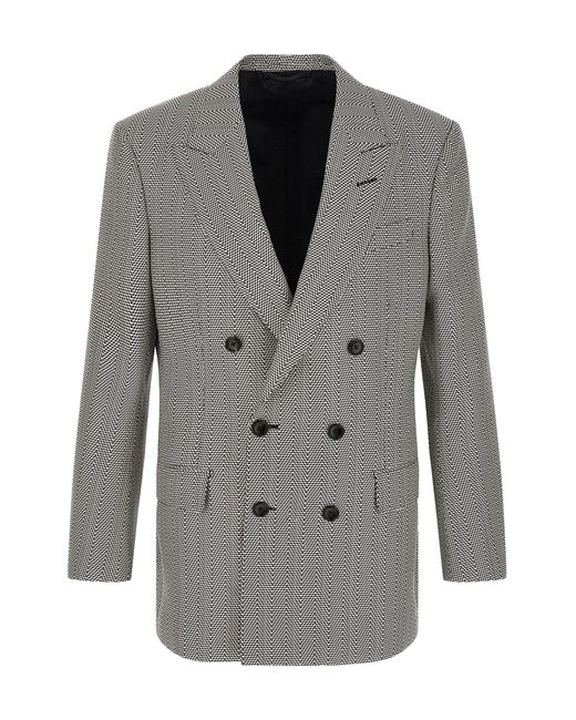 Tom Ford Gray Jacquard Blazer for men