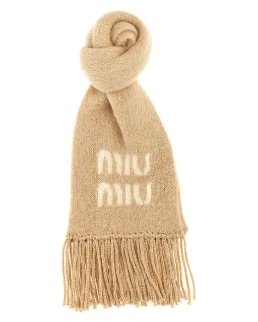 Miu Miu Natural Logo Scarf