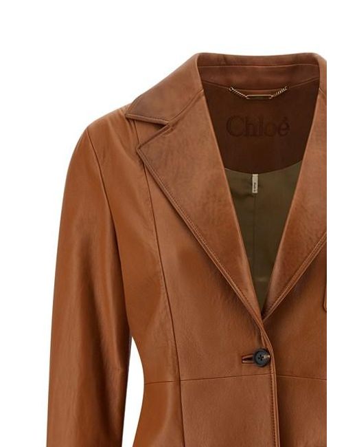 Blazer Pelle di Chloé in Brown