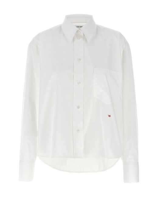 Victoria Beckham White Long Sleeve Cotton Shirt