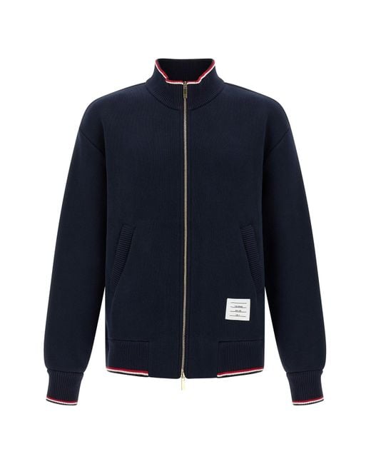 Thom Browne Blue Rwb Piping Sweatshirt for men