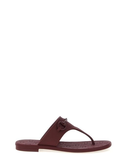 Gucci Brown Zehenstegsandalen