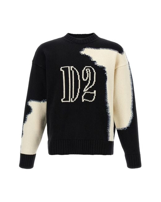 DSquared² Zweifarbiger Pullover in Black für Herren