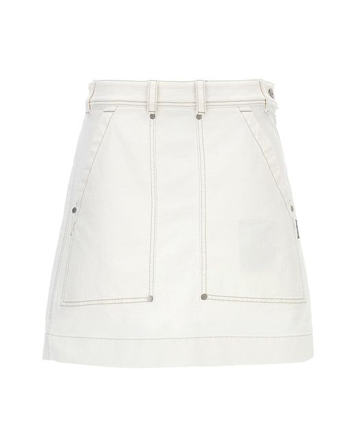 Brunello Cucinelli White 'monile' Skirt