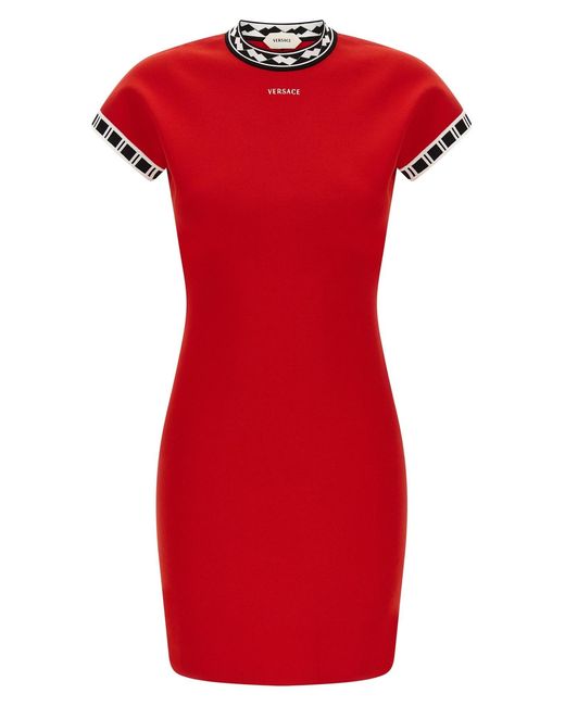 Versace Red ' Logo' Dress