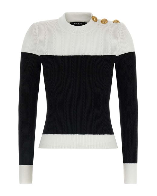 Balmain Black Maxi-Schulter-Top