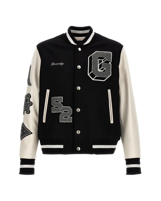 Givenchy Black Patches And Embroidery Bomber Jacket for men