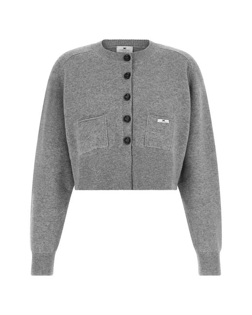 Elisabetta Franchi Gray Cardigan Tricot