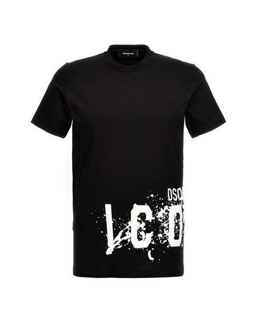 T-shirt 'Icon splash' di DSquared² in Black da Uomo