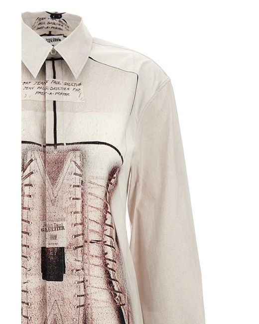 Camicia 'The Tompe-L'Oeil Corset' di Jean Paul Gaultier in Natural