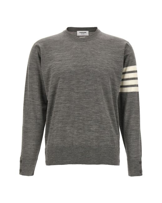 Thom Browne Gray '4 Bar' Sweater for men