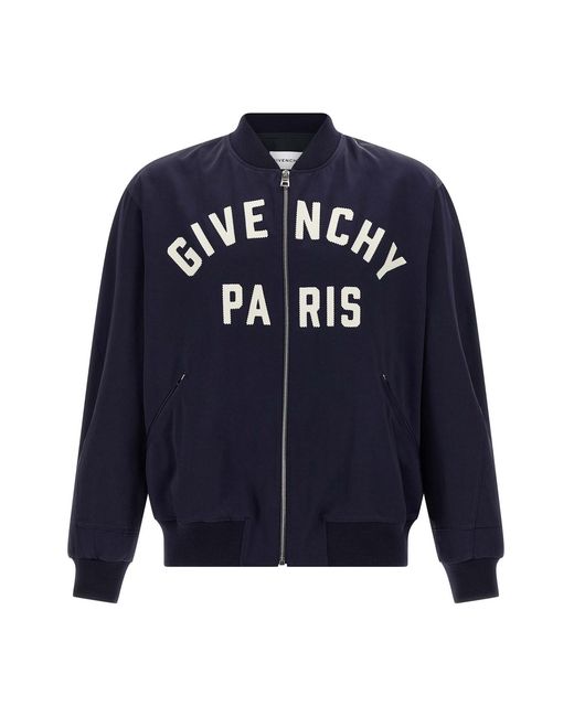 Givenchy Logo Bomber Jacket – in Blue für Herren