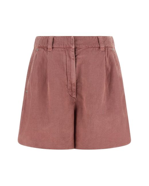 Brunello Cucinelli Red 'Baggy' Shorts