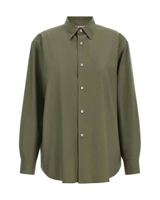 Auralee Green 'washed Finx Twill' Shirt