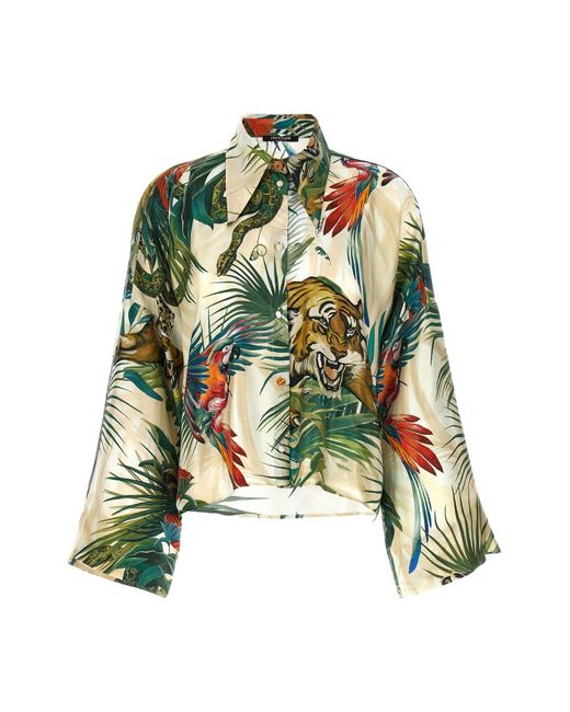 Roberto Cavalli Green 'jungle' Shirt