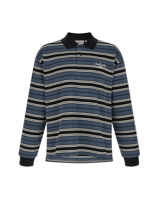 Carhartt Blue 'devitt Rugby' Polo Shirt for men