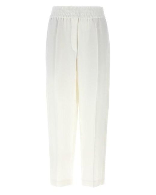 Pantalone lino di Brunello Cucinelli in White