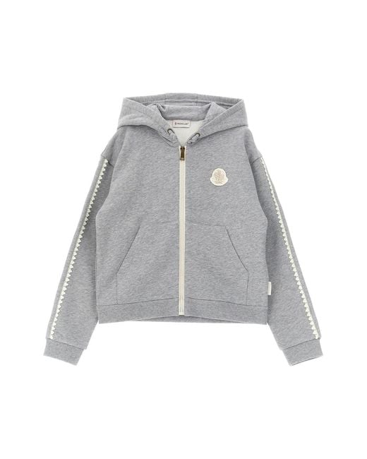 Moncler Gray Crochet Details Hoodie